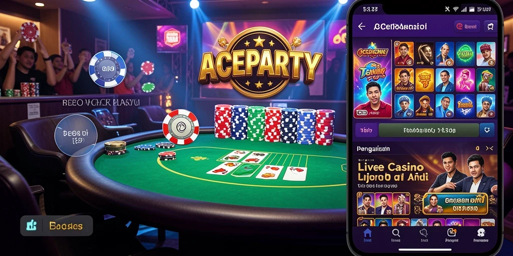 Gameplay Live Casino ACEPARTY yang mendebarkan dan interaktif.