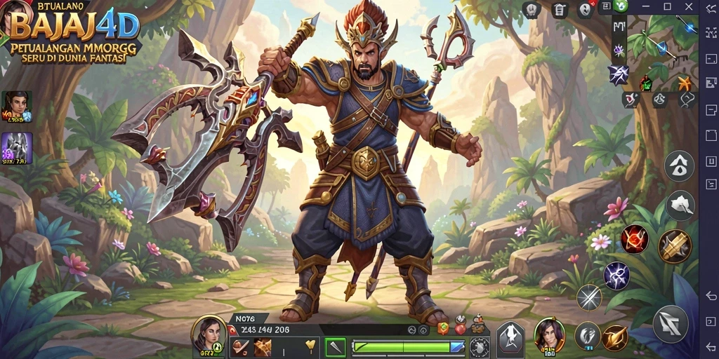 Tampilan screenshot BAJAJ4D menampilkan aksi pertempuran epik dalam dunia MMORPG.