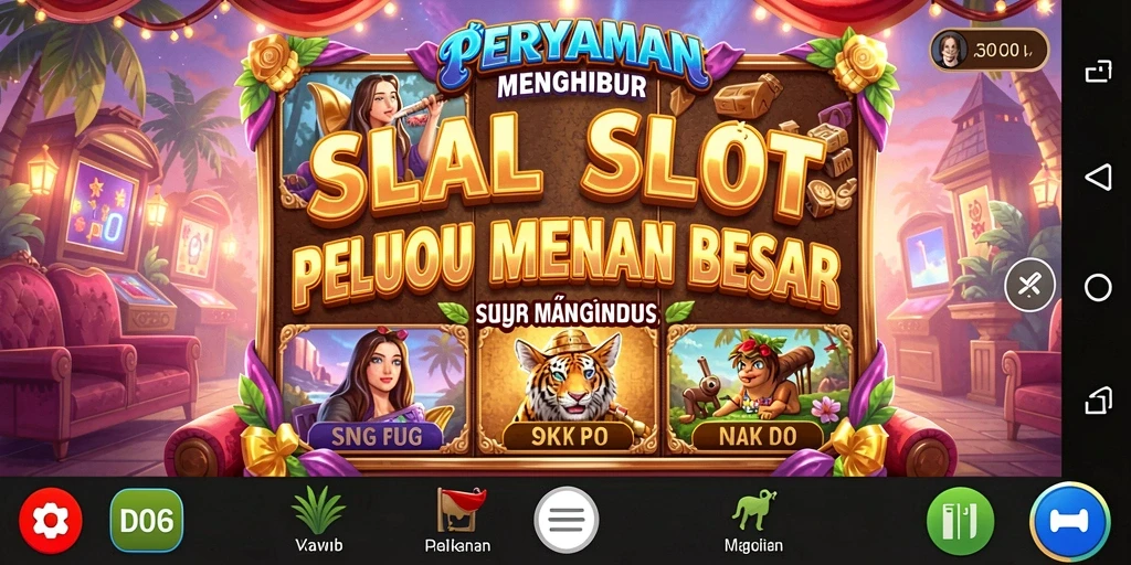 Tampilan gameplay D06 dengan efek visual menarik dan fitur slot yang seru.