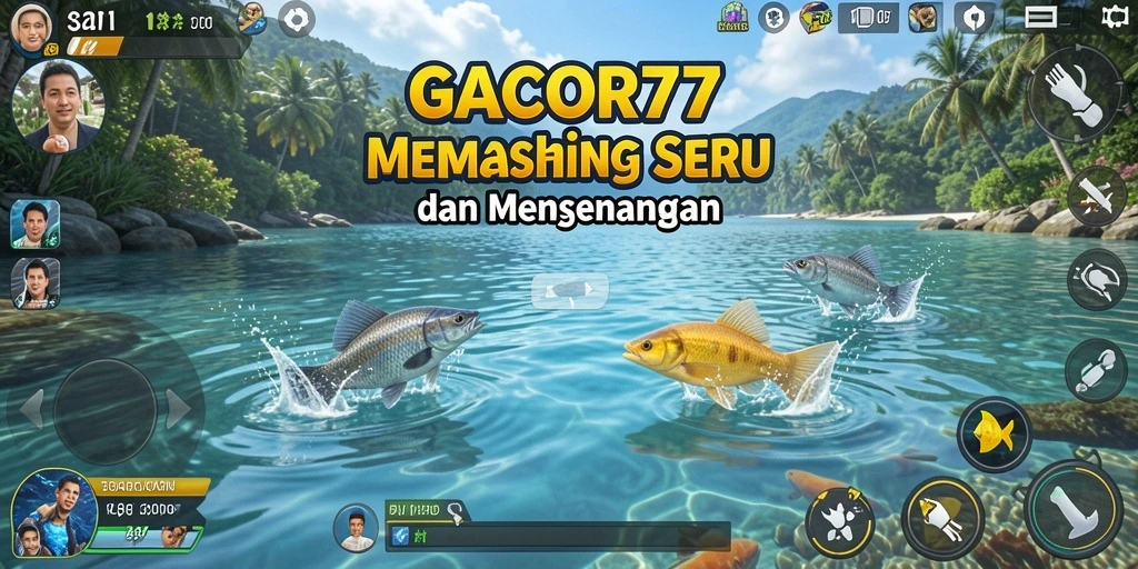 Screenshot gameplay GACOR77 dengan aksi memancing yang mengasyikkan.