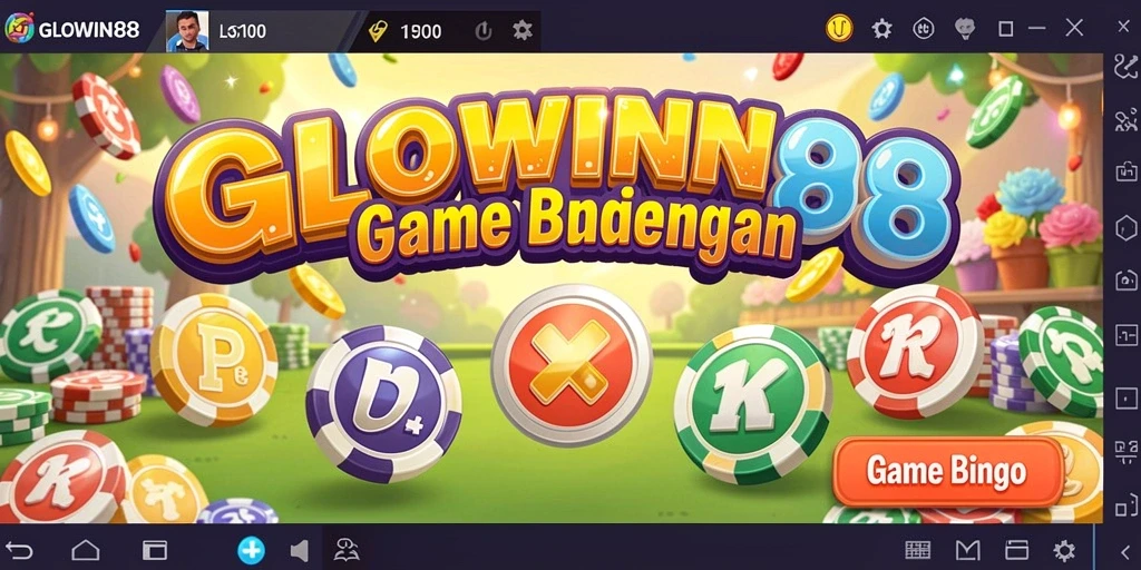 Screenshot gameplay utama GLOWIN88 menampilkan suasana Bingo yang seru.