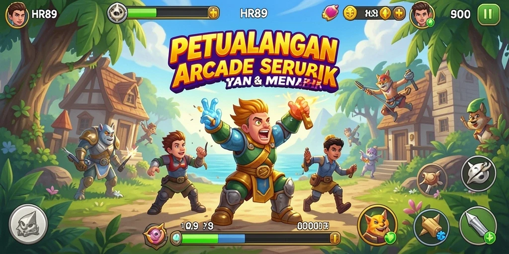 Menampilkan gameplay seru HR89 dengan berbagai rintangan dan karakter.