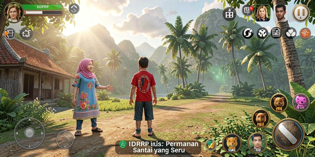 Tampilan gameplay <strong>IDRRP</strong> yang cerah dan menarik.
