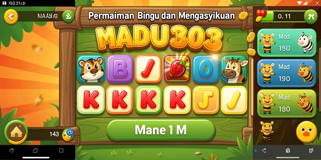 Tampilan gameplay seru di MADU303 yang penuh dengan interaksi Bingo.