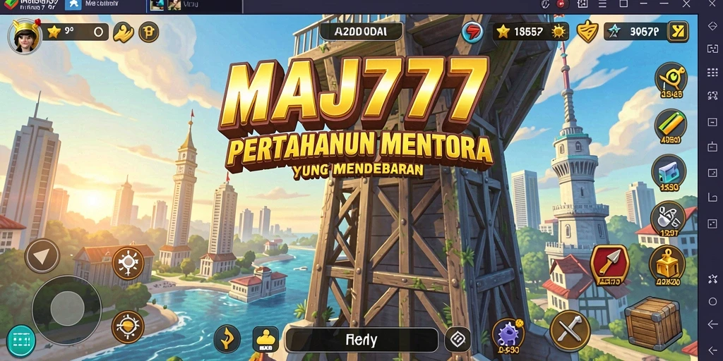 Tampilan gameplay mendebarkan di <strong>MAJ777</strong> dengan strategi Tower Defense.