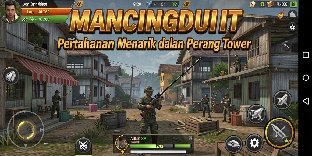 Tampilan gameplay MANCINGDUIT dengan strategi Tower Defense yang seru.
