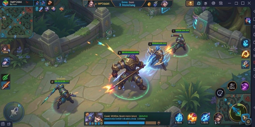 Tampilan gameplay menarik dari MPO666 di arena pertempuran MOBA.