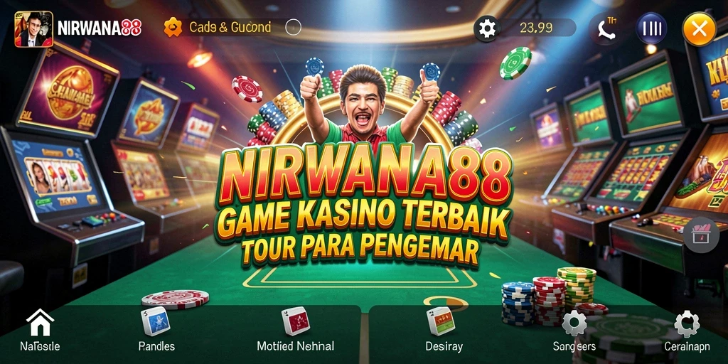 Tampilan gameplay NIRWANA88 dengan berbagai permainan kasino yang menegangkan.