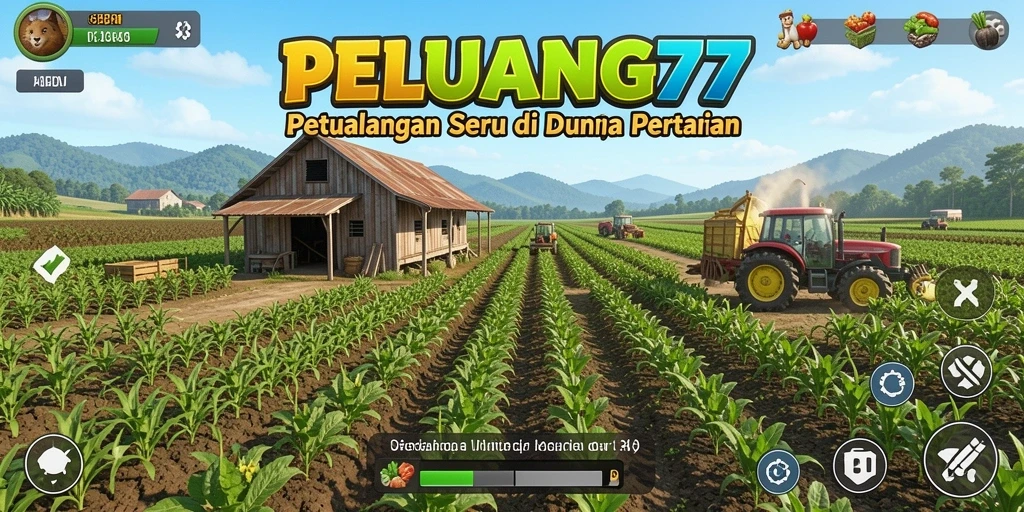 Tampilan menarik PELUANG77 dengan gameplay seru bertema pertanian.