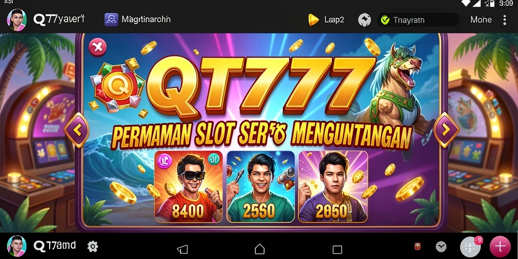 Tangkapan layar permainan QT777 menampilkan gameplay Slot yang mendebarkan.