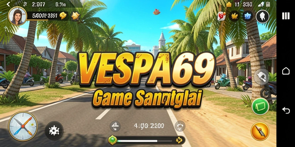 Tangkapan layar VESPA69 menampilkan gameplay seru mengendarai Vespa.