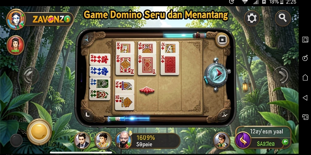 Screenshot gameplay ZAVONZO menampilkan aksi seru permainan Domino.